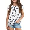 Летний круглый вырез 3D принтованный топ модные повседневные детские футболки с короткими рукавами для девочек