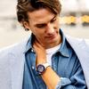 Angel Clover Time Craft Japan Made Ceramic Automatic Men's Watch TCJ45PBU-WH Skeleton Blue Dial Stainless Steel Leather Band 45mm 10ATM Mineral Glass