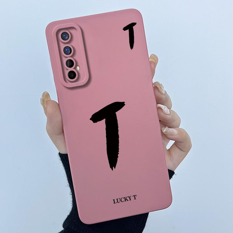 Для Realme 7 RMX2155 7 Pro RMX2170 Чехол Счастливой Начальной Буквой Мягкий Силиконовый Матовый Чехол для Телефона для Realme7 RMX2151 корпус