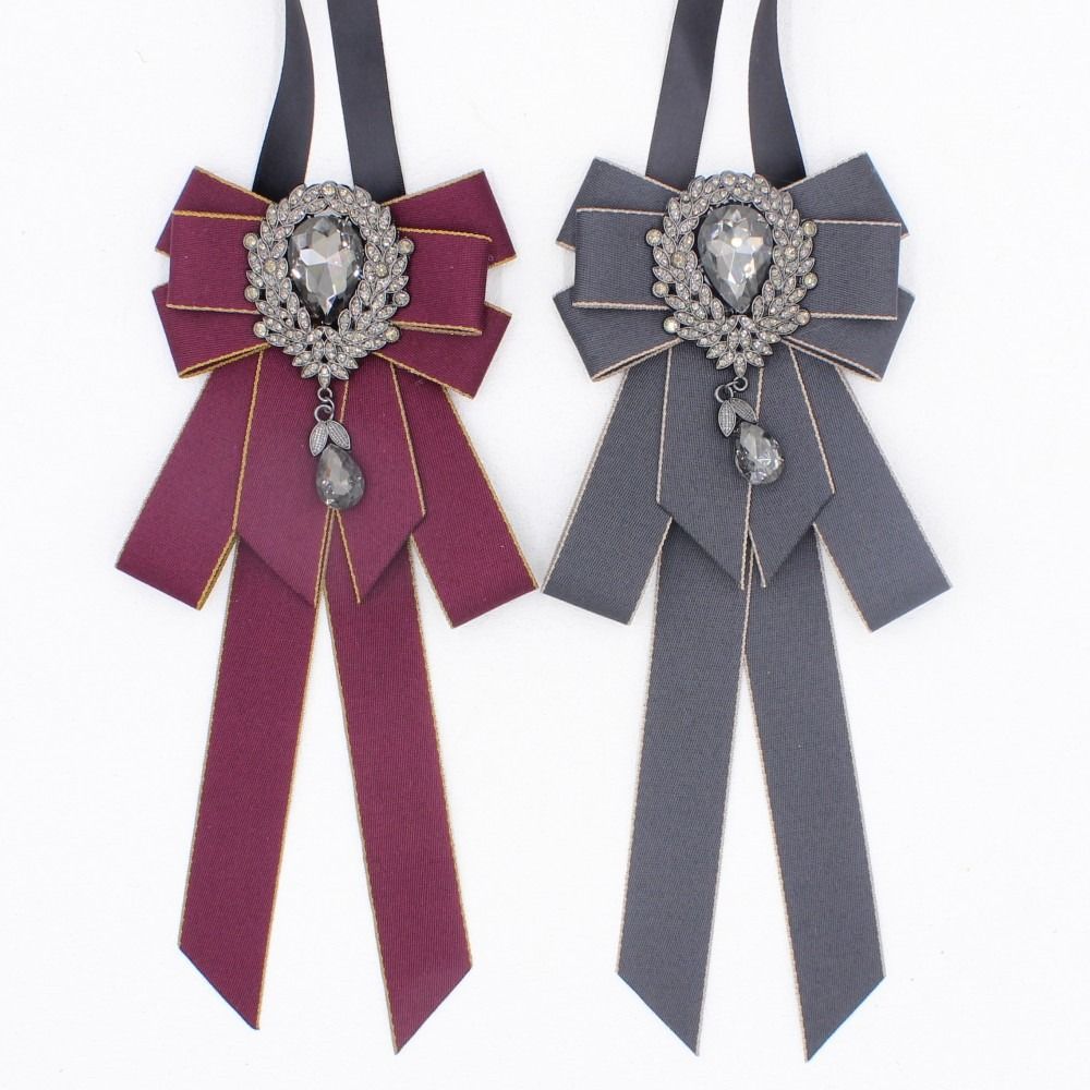 Роскошная Лента Бант Галстук-Бабочка Стразы Ручной Работы Галстук-Бабочка Кристалл Регулируемая Лента Брошь Для Мужчин и Женщин