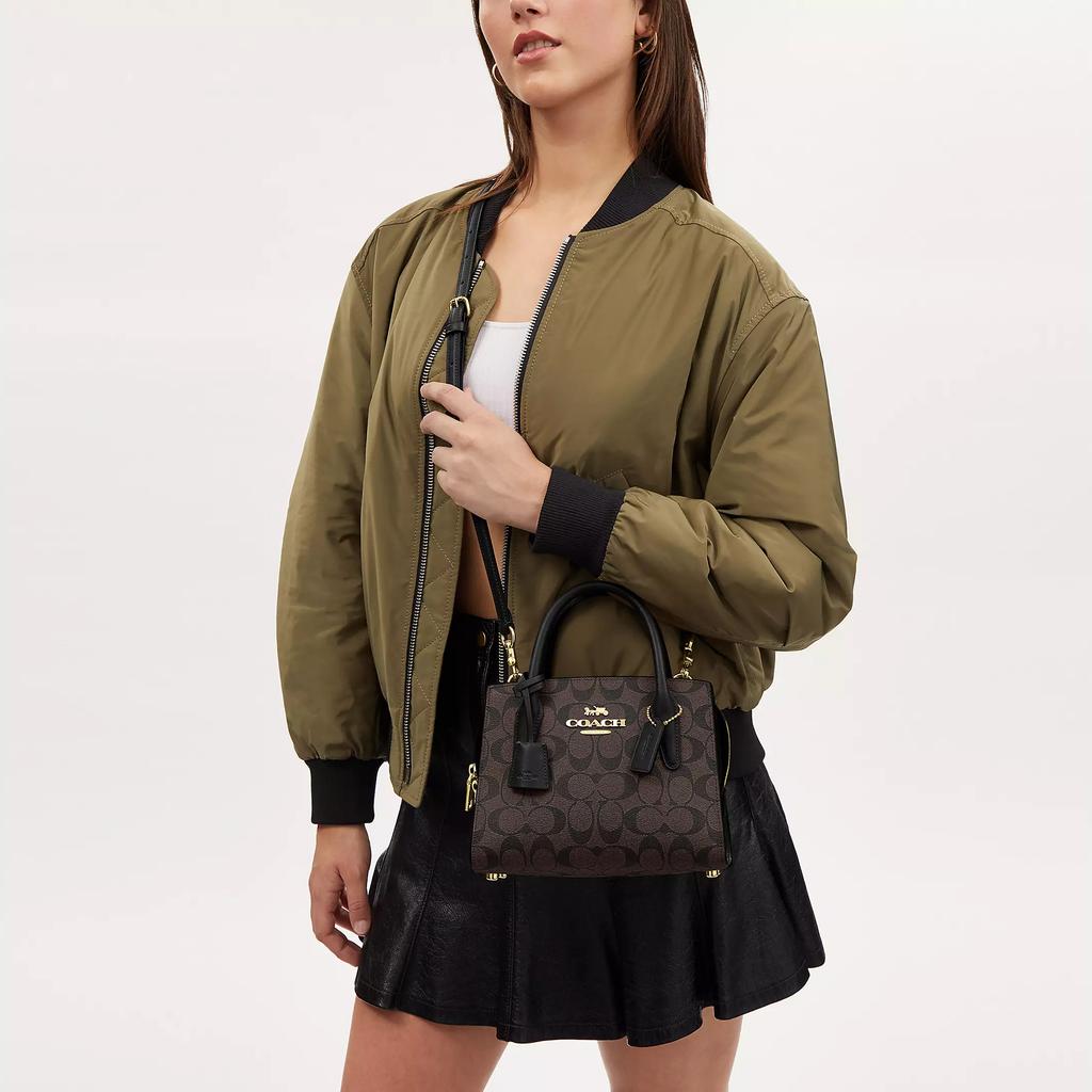 COACH ANDREA CARRYALL Coated Canvas With Smooth Leather Tote Bag, Shopping Bag, Shoulder Bag, Handbag Small Women's CP083-IMAA8