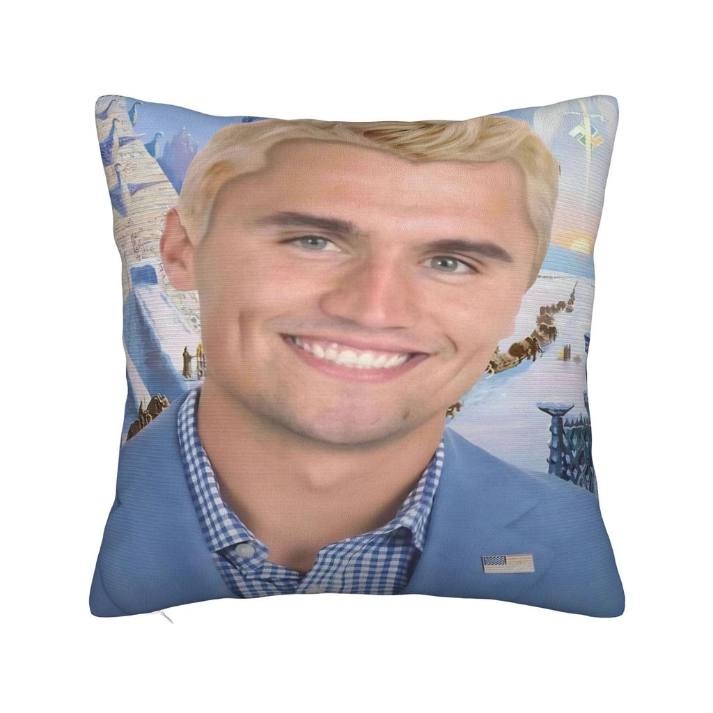 Charlie Kirk Miner Pillow Case  Comfy Pillow Cover For Sofa Car Home Decor Funny Cushion Cover
