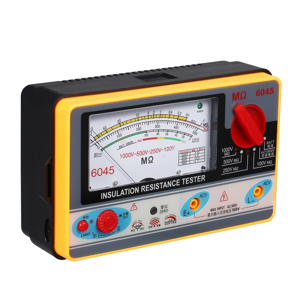 Insulation Resistance Meter Digital Ohmmeter Megger Handheld Insulation Tester Megameter 0-2000M Ohm