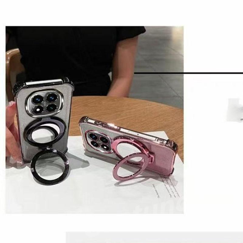 Glitter Magnetic Mirror Stand Bracelet Holder Case For Xiaomi Poco X7 PocoX7 Pro X6 X5 M7 M6 F6 F3 F7 Pro Ultra Shockproof Cover