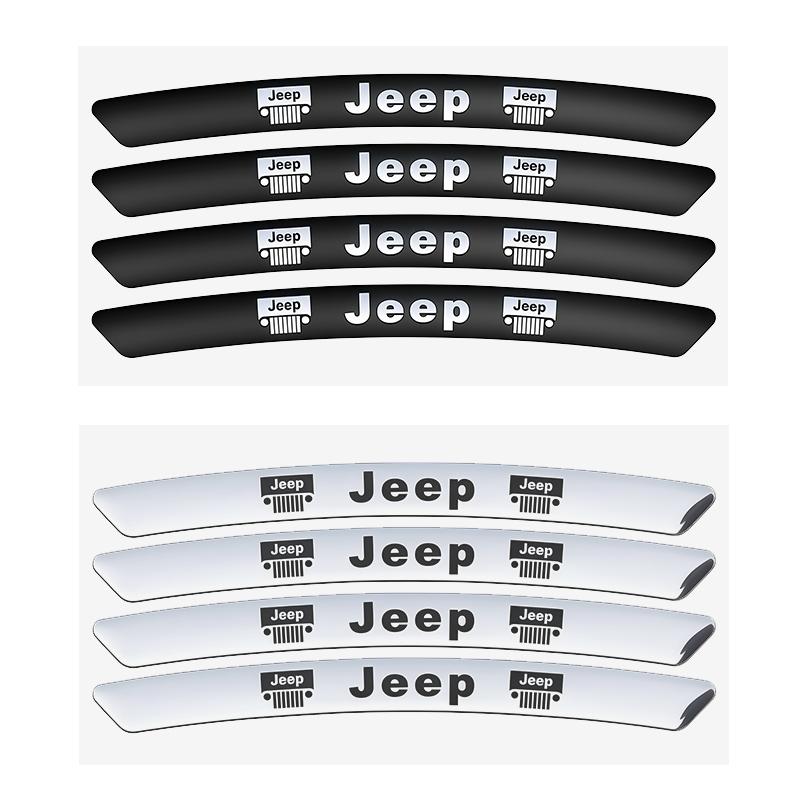 4Pcs Aluminum Car Wheel Rim Sticker Accessories For Jeep Wrangler Grand Cherokee Avenger Compass Wagoneer Patriot Willys Liberty vcrf1