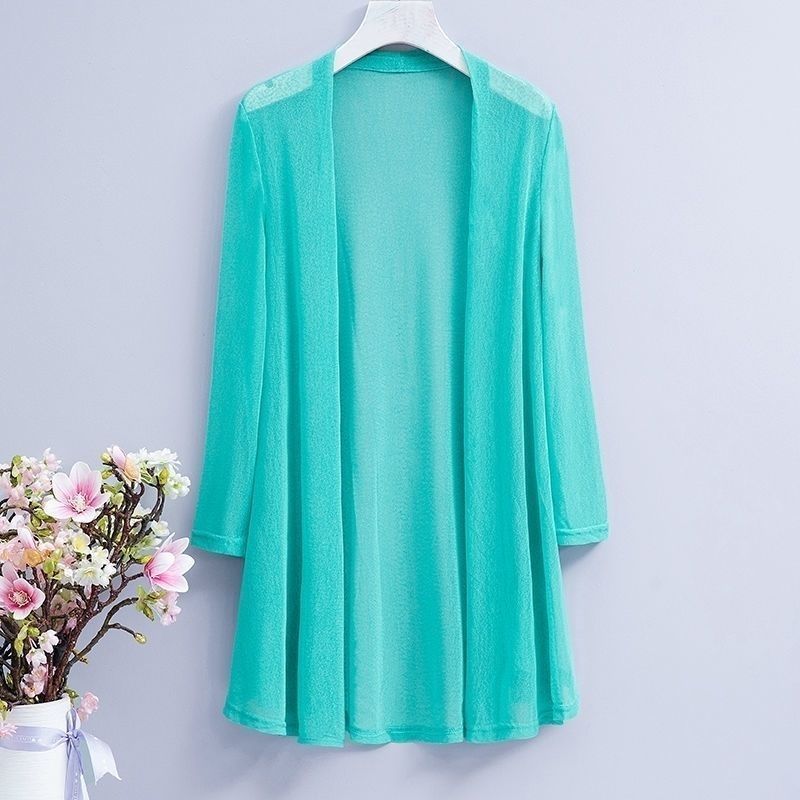 Летняя одежда для защиты от солнца для женщин, длинный сетчатый платок с длинными рукавами, внешний кардиган