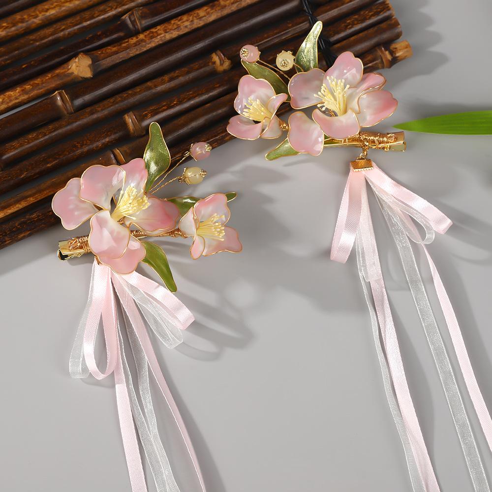 Заколки для волос в виде цветка, вилки, китайские аксессуары для волос ханьфу для женщин, вилка-шпилька ручной работы, винтажные свадебные украшения для волос в стиле ретро, короны для девочек и женщин