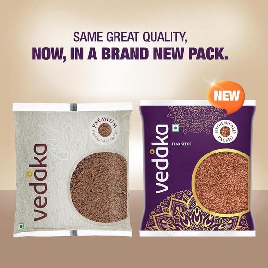Сырые семена льна Vedaka - 500 г | Богаты антиоксидантами | Гигиенически упакованы