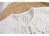 White Lace Edge Shawlette with Bow Tie and Collar for Sun Protection