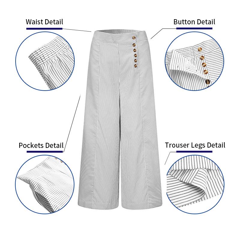 Женские полосатые широкие брюки