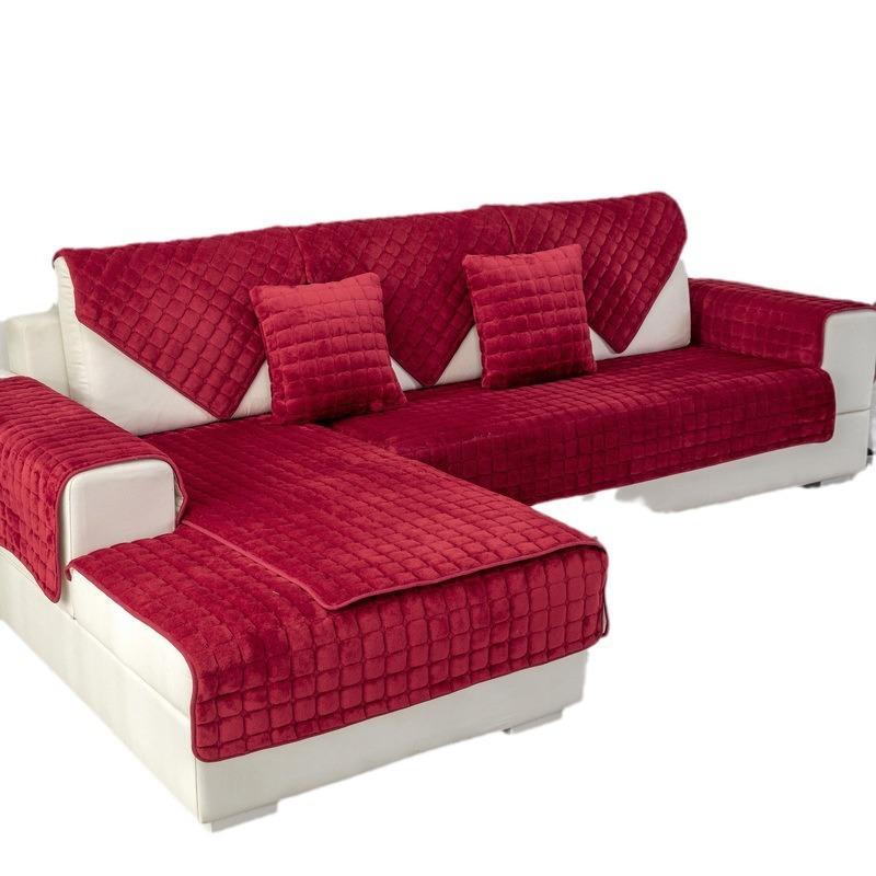 Горячая распродажа внешней торговли Утолщенная плюшевая фланелевая подушка для дивана Нескользящий простой современный чехол-полотенце для кожаного дивана Полный чехол Все включено