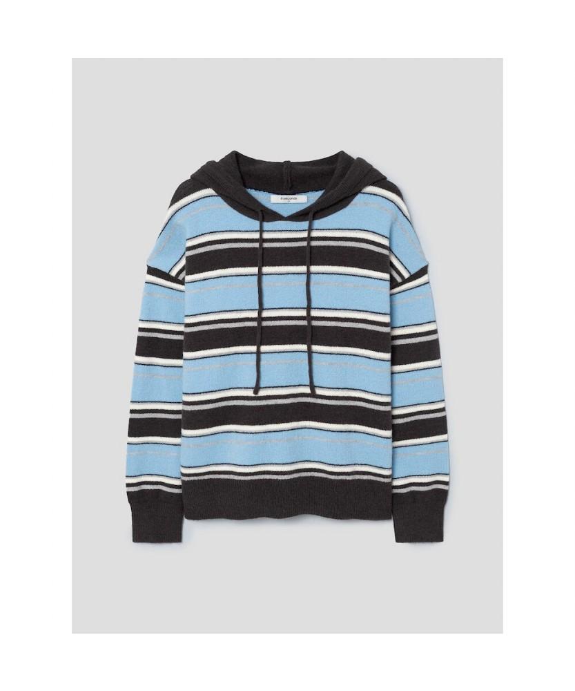 8SECONDS Striped Hoodie Pullover Sky Blue
