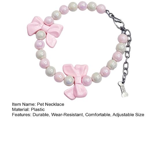 Ошейник для домашних животных для собак и кошек, регулируемый розовый бант, ювелирные изделия, ошейник для щенков