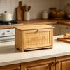 Деревянный ящик для хранения хлеба с магнитной застежкой для кухонного интерьера 35x21x19,5 см
