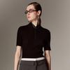 PALUOPO Женский трикотажный топ-поло с коротким рукавом из тонкого кашемира