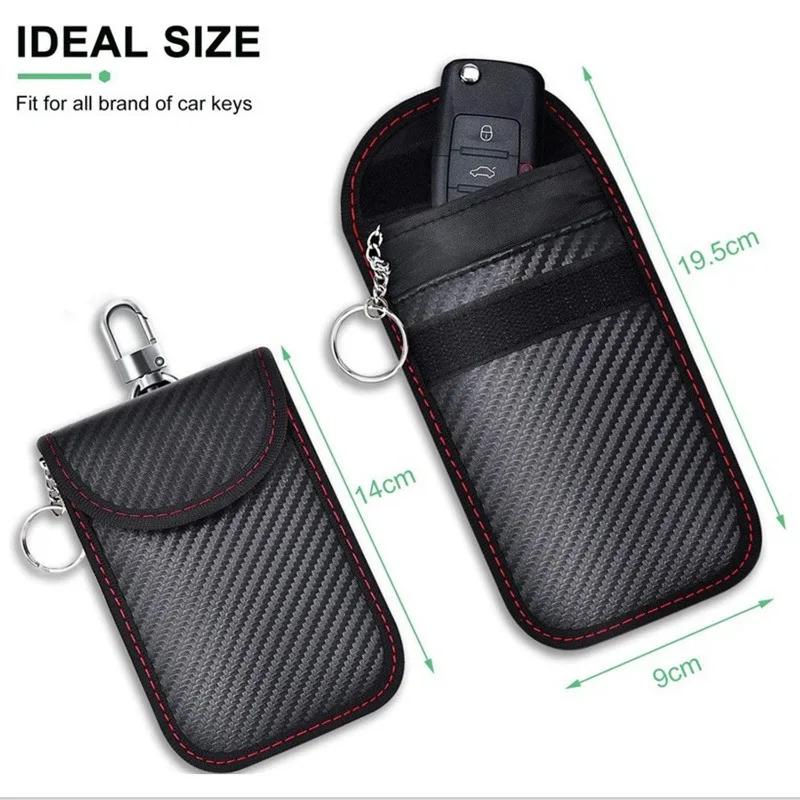 Carbon Fiber Car Remote Control Shielding Key Pack Double Shielding Signal Anti-theft and Anti-loss Key Case Car Accessories