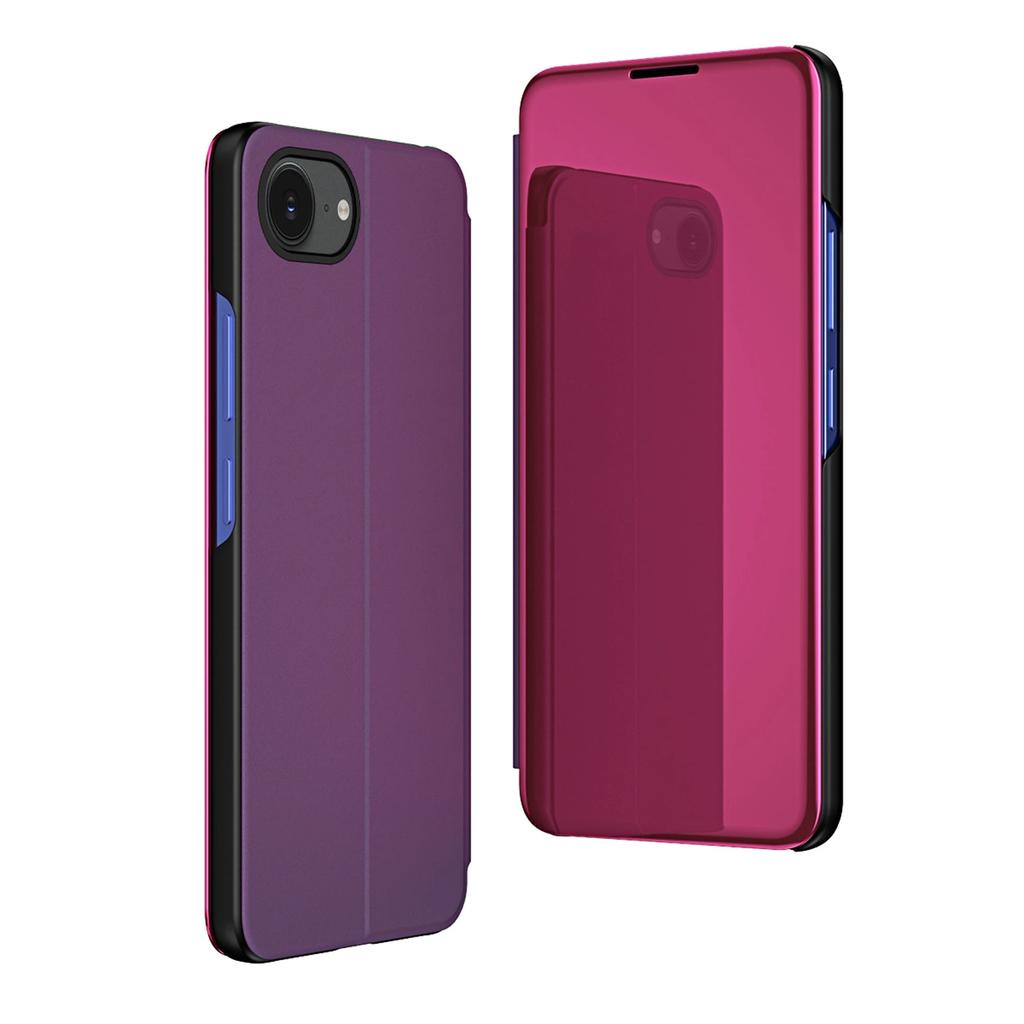 Etui Clear View Case na iPhone 16e pokrowiec z klapką - różowe