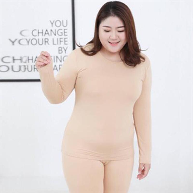 Thermal Underwear Ladies Extra Fat Cotton Thick Pajamas Plus Size Autumn Clothes Long Trousers Suit