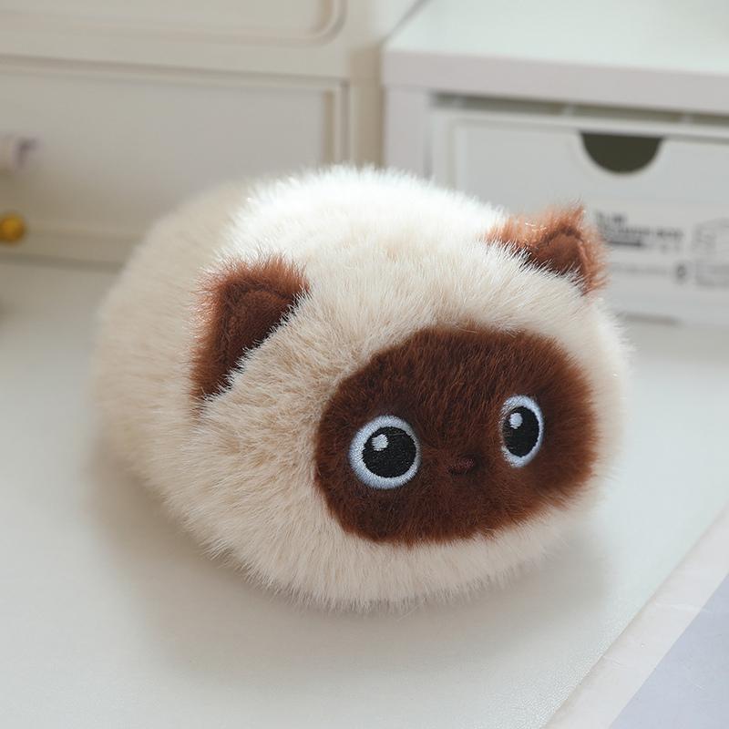 2025Cm Black Cat Siamese Kitten Plush Toys Cartoon Lifelike Kitten Dolls Animal Artificial Touch Doll Kids Girls Birthday Gifts