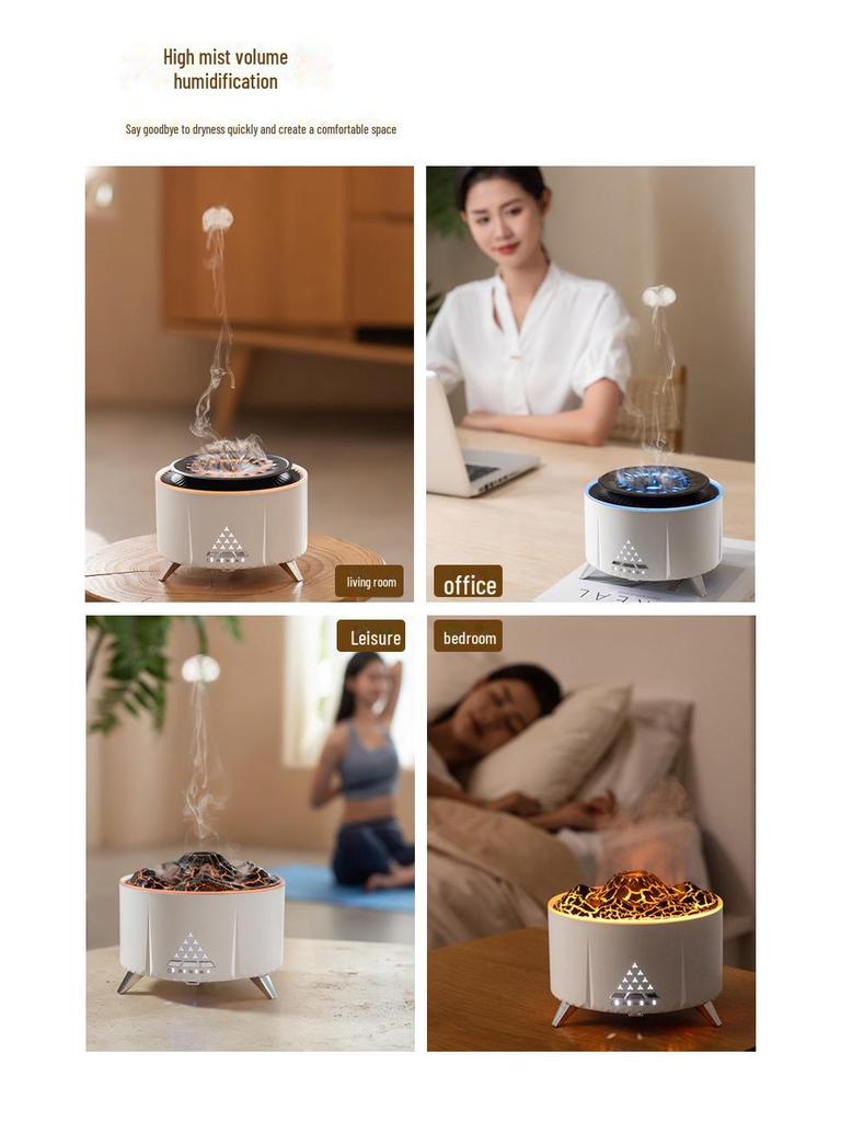 Ароматерапевтический увлажнитель воздуха Volcano: Bluetooth-динамик, диффузор эфирных масел, большой объем тумана, таймер, дистанционное управление.