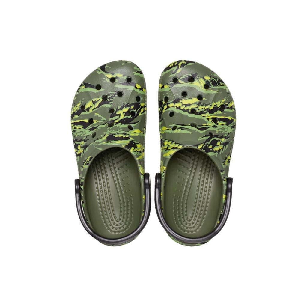 Crocs Breathable Round Toe Thick Sole Clogs Unisex Footwear Camouflage-Green 206230-9CX