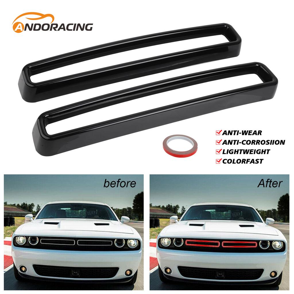 Для 2015-2026 Dodge Challenger Черные Красные Желтые Вставки Решетки Защитная Накладка 2 шт. Передняя Решетка
