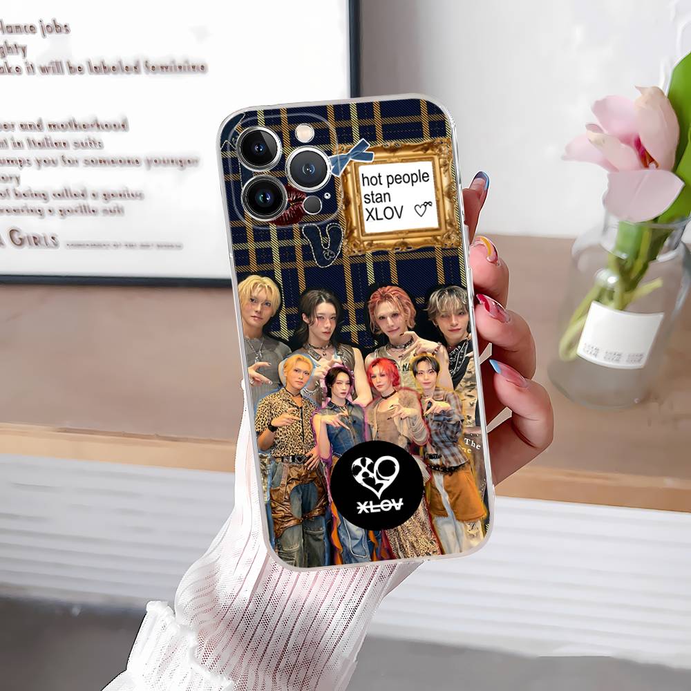 Популярный Логотип X-XLOV Для IPhone 11 12 13 14 15 16 17 Pro Max Plus Air Прозрачный Clear Ударопрочный Чехол