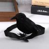 With Shoulder Strap Simulation Black Crow Flocking Plush Crow Toy  Holiday Party Decoration