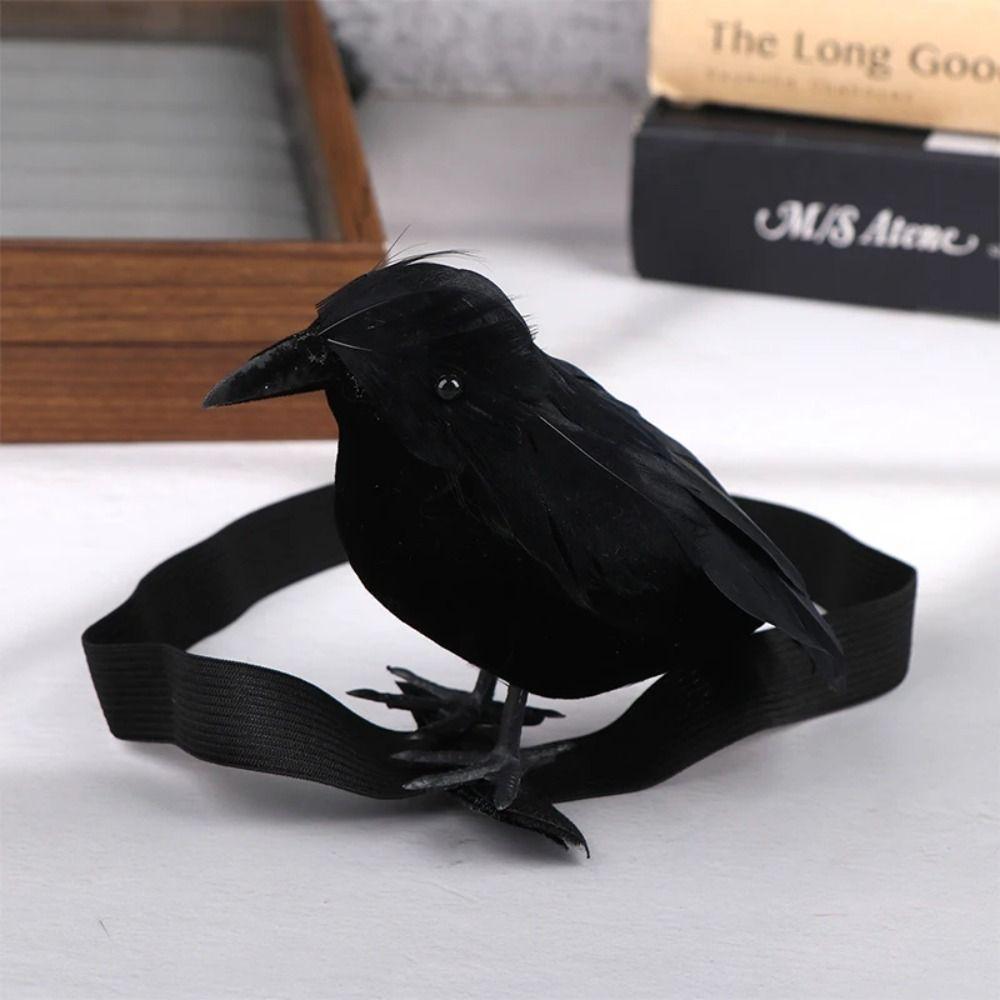 Cosplay Costume Props Halloween Simulation Crow Plush Crow Toy  Holiday Party Decoration