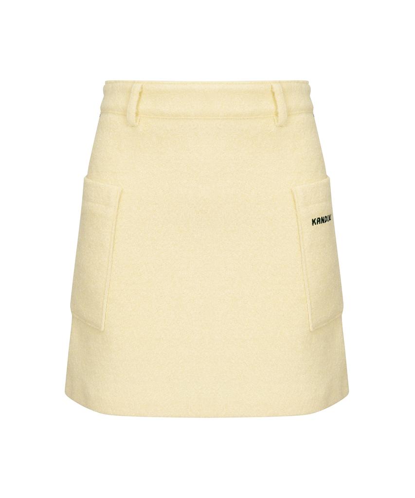 Candini Lemon Wool Touch Pocket Skirt