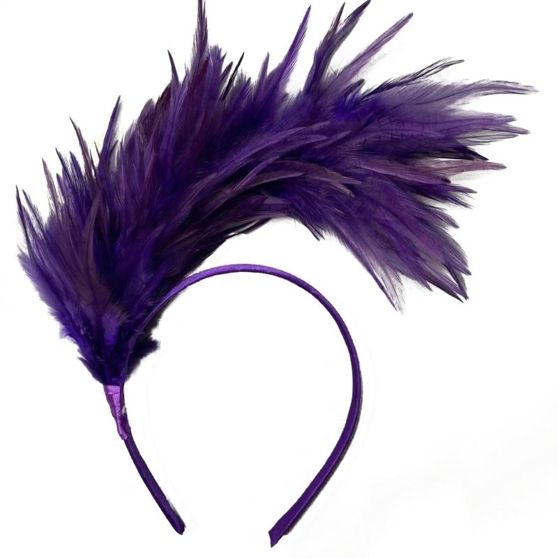 Повязка на голову с перьями 1920-х годов повязка на голову Mardi Gras Flapper новая ручная работа перо бурлеск головной убор модные обручи аксессуары танцевальная вечеринка