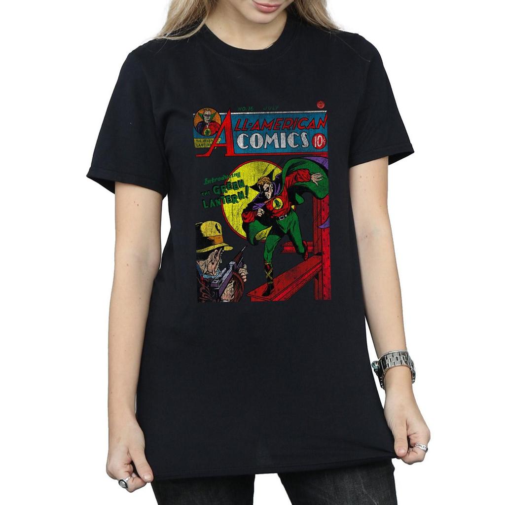 DC Comics Womens/Ladies Justice League All American Comics Issue 16 Cover Cotton Boyfriend T-Shirt