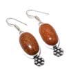 Red Sunstone Gemstone 925 Sterling Silver Gift Jewelry Earring 2.05"