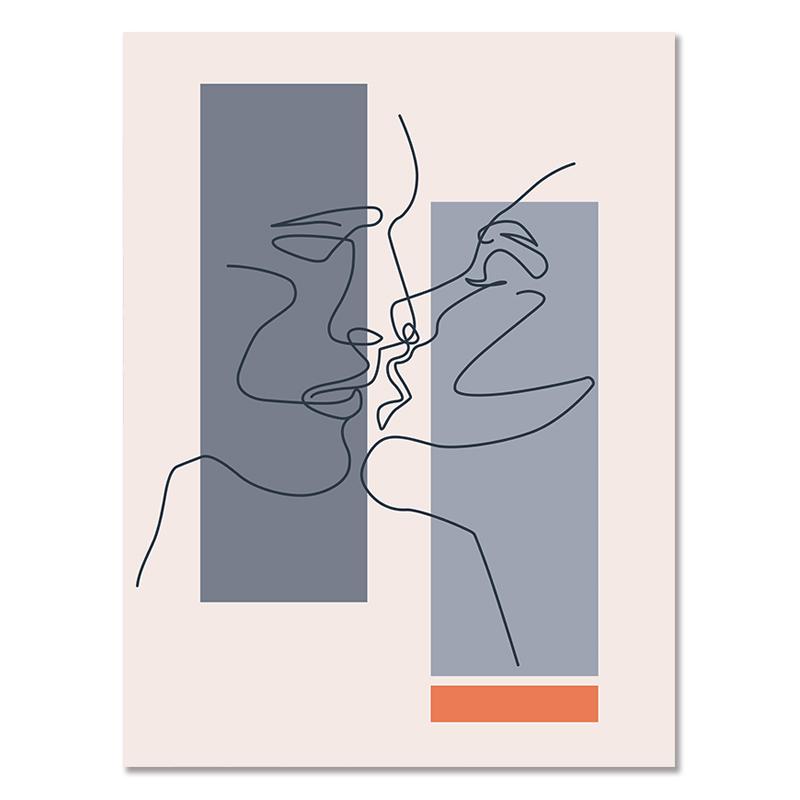 Абстрактный винтажный постер Солнце и Луна, холст, картина, радуга, современное искусство, принт, геометрическая линия, настенная картина для декора гостиной