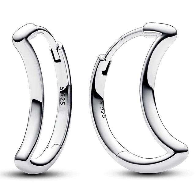 S925 стерлингового серебра сверкающие груши Huggie Row вечность луна звезда серьги-кольца для женщин мода подарок на день рождения ювелирные изделия