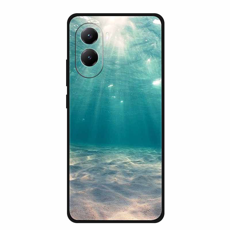 For Xiaomi Poco M7 4G Case Cat Painted TPU Black Soft Silicone Phone Case Color Lattice Bumper Protector New for Poco M7 Fundas