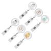 6pcs Retractable Badge Holder Cute Animal Pattern 360 Degrees  Degree Rotating Clip for ID Name Tag Card