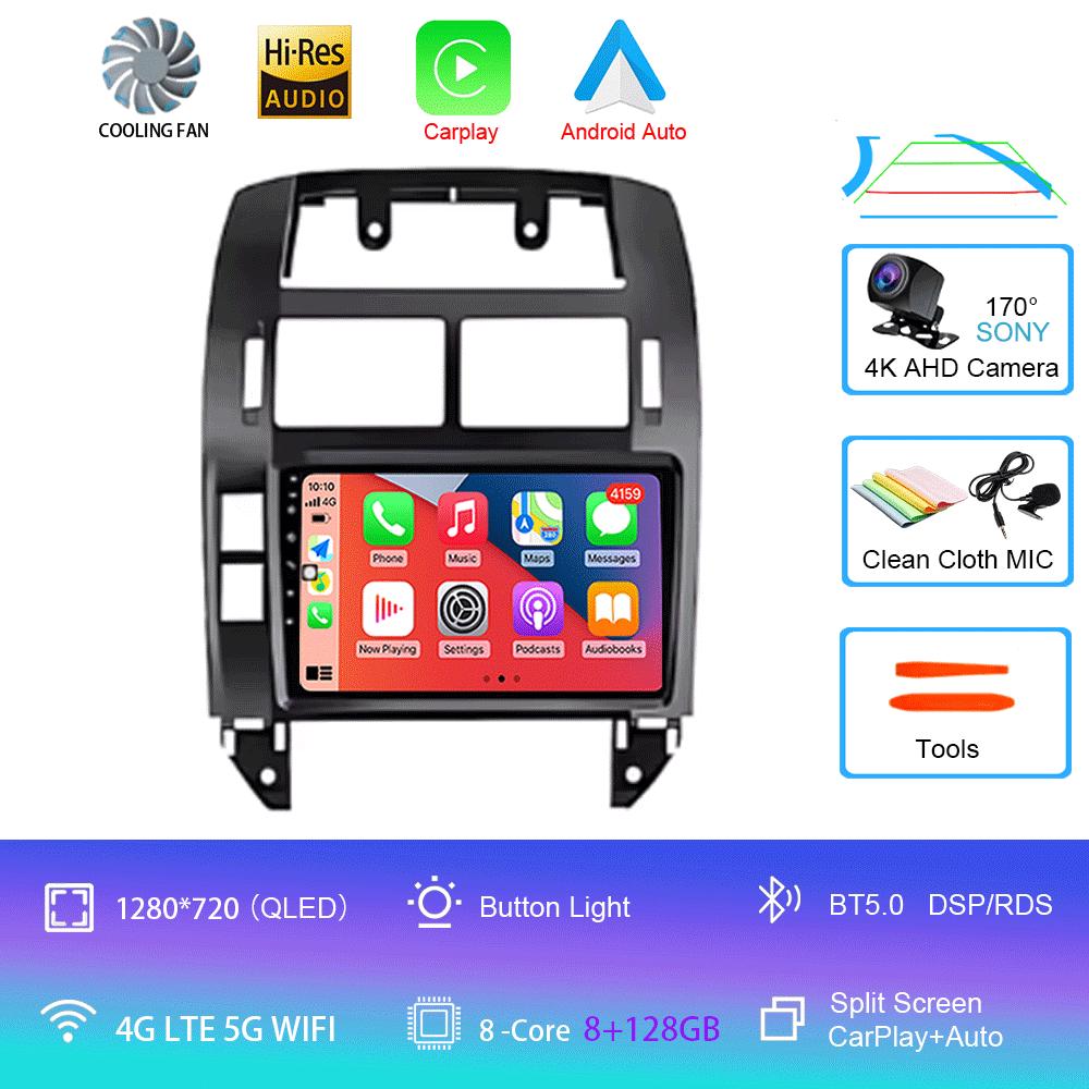 Для Volkswagen VW Polo MK4 6Q 9N 9N3 2004-2009 Автомобильный радиоприемник Android 14 Авто Мультимедиа Видеоплеер GPS Carplay QLED Экран Стерео