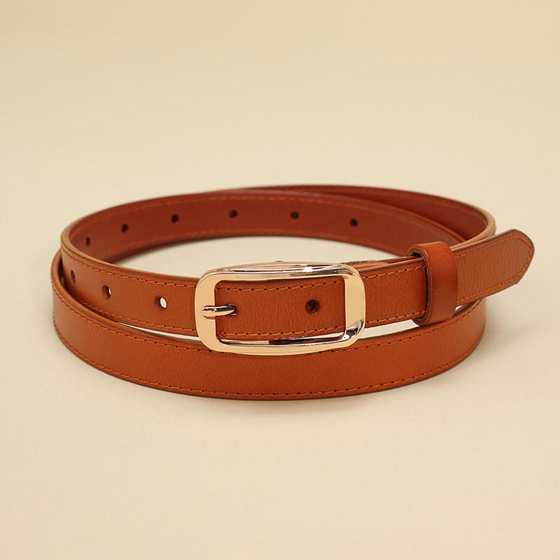 Elegant Cowhide Leather Ladies Fashion Belt With Alloy Pin Closure Work For