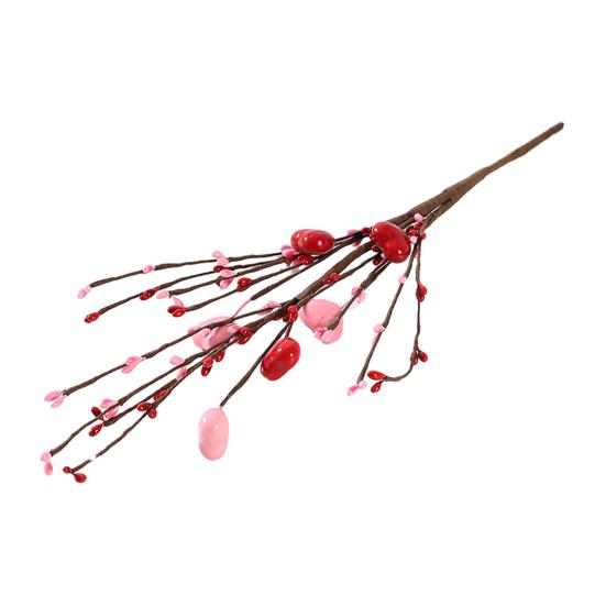 Искусственный стебель цветка тюльпана, ягодные пики в форме сердца для Дня святого Валентина, годовщины, цветочных букетов, свадьбы, домашнего декора