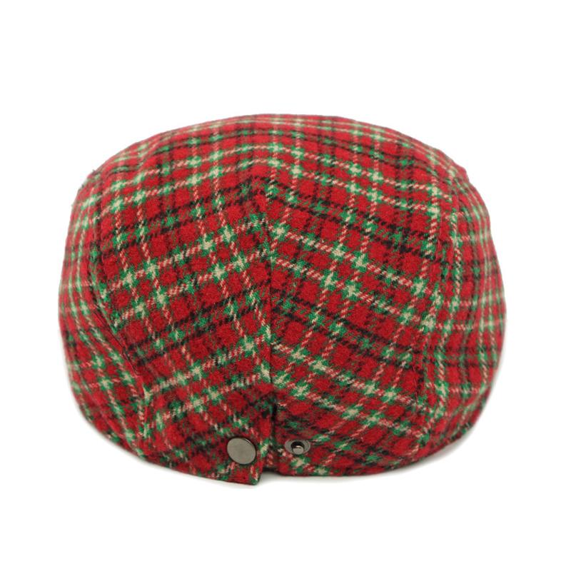 Осень Зима Клетчатый Берет Мужской Кепка с Козырьком Женский Британский Ретро Прогрессивный Кепка Кепка Художника