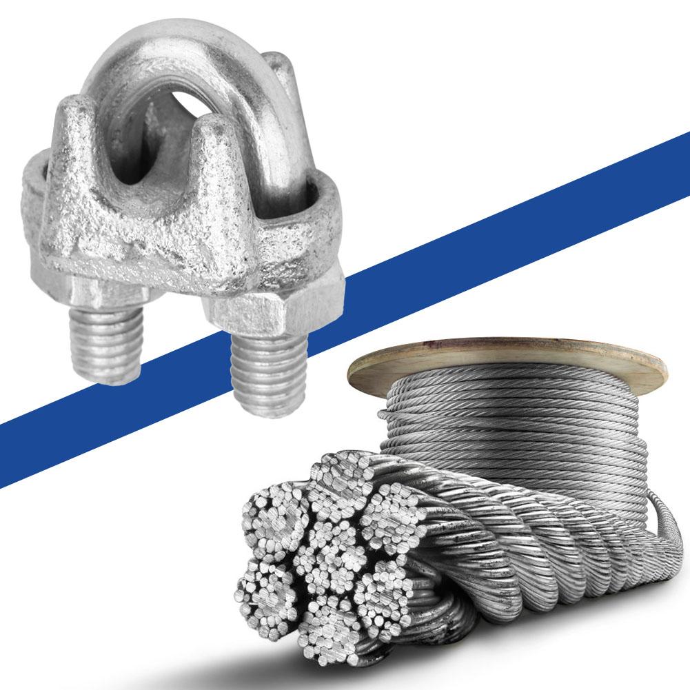 5 pcs Stainless Steel Clamp Wire Rope Clip Cable Clamp Fastener Silver Tone(M10)