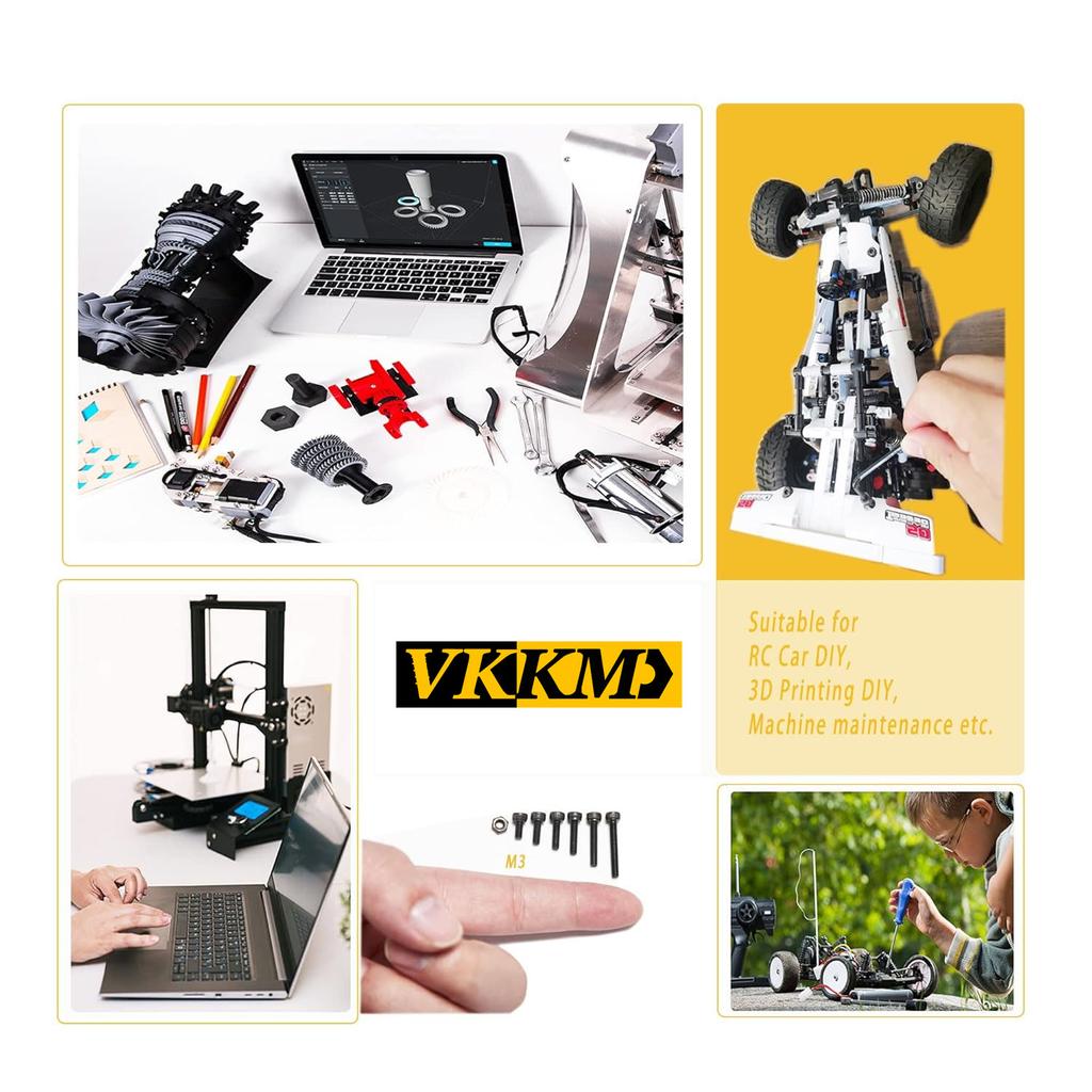 340 черных болтов с цилиндрической головкой, набор гаек, M3x (6/8/12/16/20) набор болтов с шестигранным ключом.