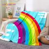 Rainbow Colour Illusion Cartoon Soft Flannel Blankets,Throw Blanket Comfortable Blanket for Picnic Beds Sofa Home Bedroom Gifts