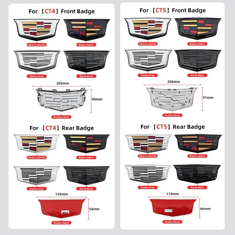 AABHT1 1PCS ABS for Cadillac Logo CT4 CT5 CT6 XT4 XT5 XT6 ATS XTS Car Front Center Grille Emblem Rear Trunk Badge Sticker Accessories