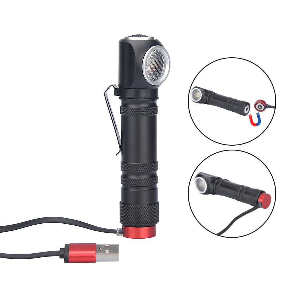 1PC Rechargeable Front Headlight with Portable Power Flashlight LED Flashlight with Magnetic, Suitable for Camping