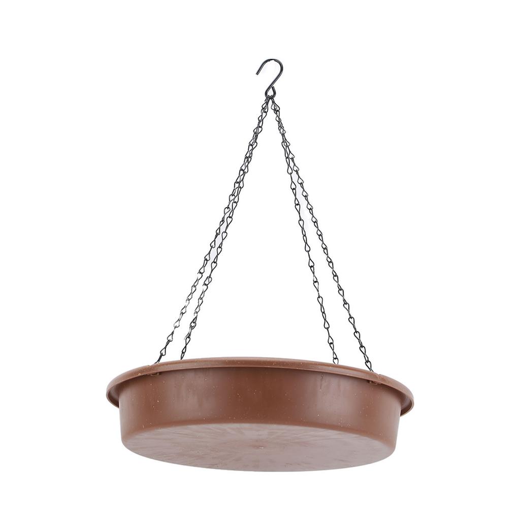 Bird Bath Hanging Bird Feeder Round Plastic Hanging Bird Feeder Tray Outdoor Bird Bath Tray Brown