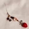 Y2K 3D Strawberry Phone Strap Cute Love Heart Pendant Keychain  Bag Phone Accessories