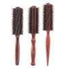 Круглая щетка для волос из натуральной щетины кабана, деревянная ручка, круглый корпус, расческа для волос, щетка-ролик для волос, парикмахерские инструменты для укладки