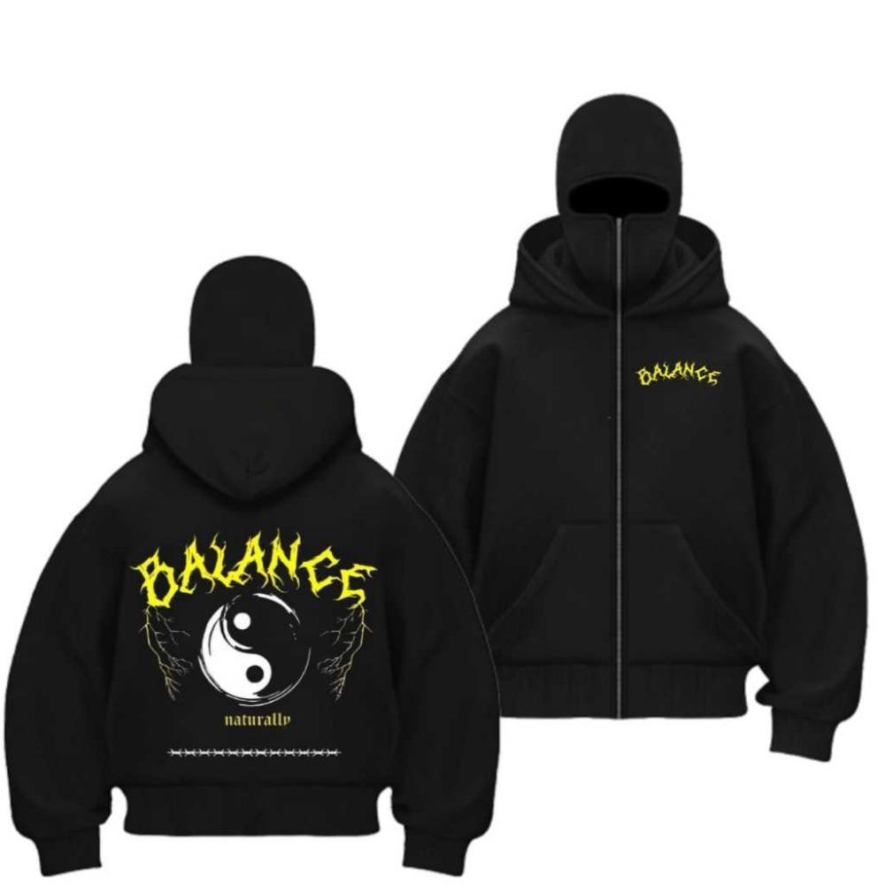 Hoodie Zipper Balaclava COMPASS / Jaket Boxy Compass Hitam Anak Dan Dewasa Terbaru Dan Terlaris